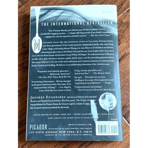 Middlesex By Jeffrey Eugenides Paperback Oprahs Book Club Pulitzer Prize Winner - Picture 2 of 3